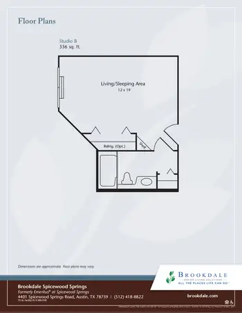 Floorplan of Brookdale Spicewood Springs, Assisted Living, Nursing Home, Independent Living, CCRC, Austin, TX 3