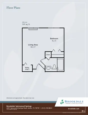 Floorplan of Brookdale Spicewood Springs, Assisted Living, Nursing Home, Independent Living, CCRC, Austin, TX 5