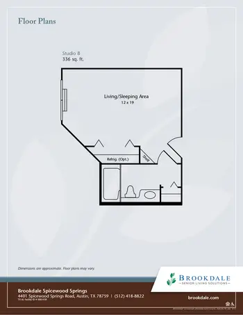 Floorplan of Brookdale Spicewood Springs, Assisted Living, Nursing Home, Independent Living, CCRC, Austin, TX 7