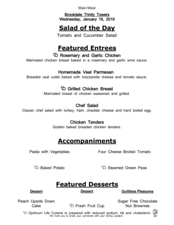 Dining menu of Brookdale Trinity Towers, Assisted Living, Nursing Home, Independent Living, CCRC, Corpus Christi, TX 11