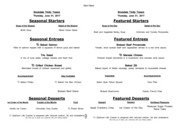 Dining menu of Brookdale Trinity Towers, Assisted Living, Nursing Home, Independent Living, CCRC, Corpus Christi, TX 19