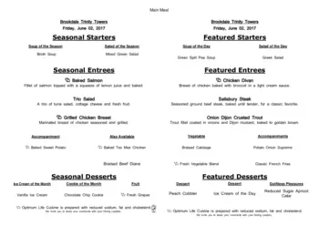 Dining menu of Brookdale Trinity Towers, Assisted Living, Nursing Home, Independent Living, CCRC, Corpus Christi, TX 20