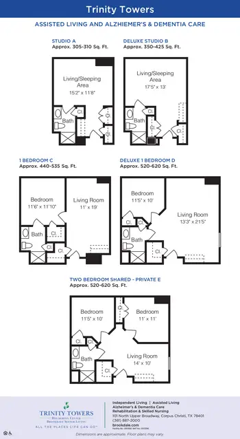 Floorplan of Brookdale Trinity Towers, Assisted Living, Nursing Home, Independent Living, CCRC, Corpus Christi, TX 10