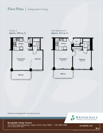 Floorplan of Brookdale Trinity Towers, Assisted Living, Nursing Home, Independent Living, CCRC, Corpus Christi, TX 12