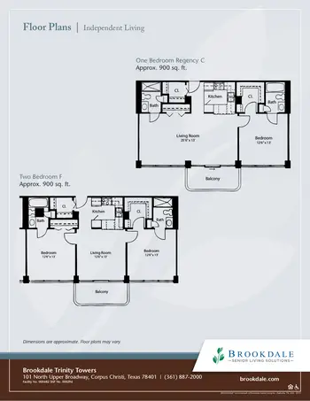 Floorplan of Brookdale Trinity Towers, Assisted Living, Nursing Home, Independent Living, CCRC, Corpus Christi, TX 14