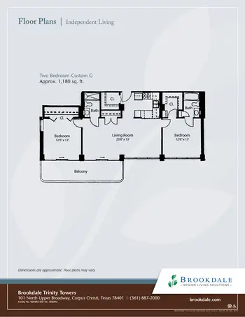 Floorplan of Brookdale Trinity Towers, Assisted Living, Nursing Home, Independent Living, CCRC, Corpus Christi, TX 15