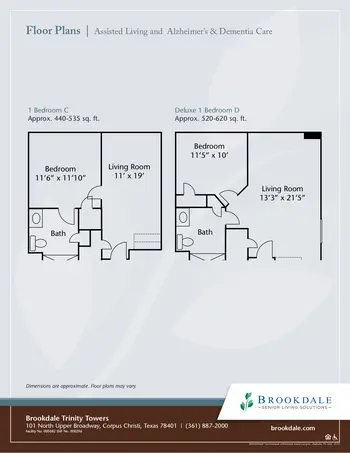 Floorplan of Brookdale Trinity Towers, Assisted Living, Nursing Home, Independent Living, CCRC, Corpus Christi, TX 20
