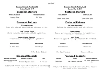 Dining menu of Brookdale University Park Birmingham, Assisted Living, Nursing Home, Independent Living, CCRC, Birmingham, AL 15