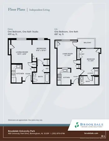 Floorplan of Brookdale University Park Birmingham, Assisted Living, Nursing Home, Independent Living, CCRC, Birmingham, AL 8