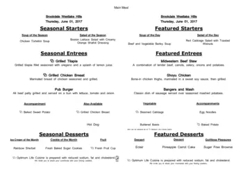 Dining menu of Brookdale Westlake Hills, Assisted Living, Nursing Home, Independent Living, CCRC, Austin, TX 19