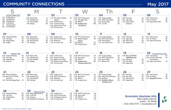 Activity Calendar of Brookdale Westlake Hills, Assisted Living, Nursing Home, Independent Living, CCRC, Austin, TX 1