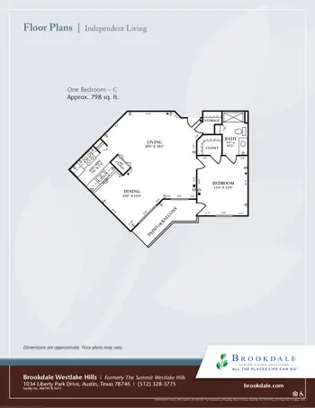 Floorplan of Brookdale Westlake Hills, Assisted Living, Nursing Home, Independent Living, CCRC, Austin, TX 2