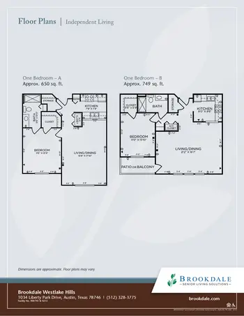 Floorplan of Brookdale Westlake Hills, Assisted Living, Nursing Home, Independent Living, CCRC, Austin, TX 9