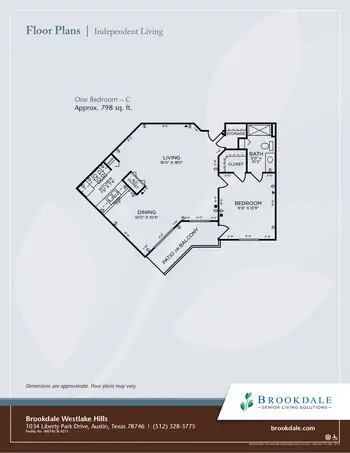 Floorplan of Brookdale Westlake Hills, Assisted Living, Nursing Home, Independent Living, CCRC, Austin, TX 10