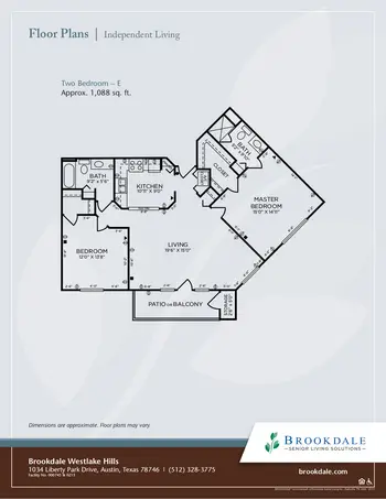 Floorplan of Brookdale Westlake Hills, Assisted Living, Nursing Home, Independent Living, CCRC, Austin, TX 12