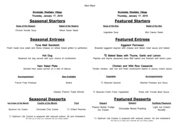 Dining menu of Brookdale Westlake Village, Assisted Living, Nursing Home, Independent Living, CCRC, Westlake, OH 12
