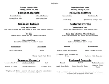 Dining menu of Brookdale Westlake Village, Assisted Living, Nursing Home, Independent Living, CCRC, Westlake, OH 14