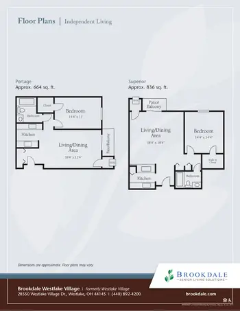 Floorplan of Brookdale Westlake Village, Assisted Living, Nursing Home, Independent Living, CCRC, Westlake, OH 2