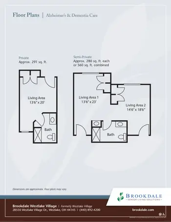 Floorplan of Brookdale Westlake Village, Assisted Living, Nursing Home, Independent Living, CCRC, Westlake, OH 8