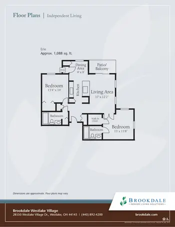 Floorplan of Brookdale Westlake Village, Assisted Living, Nursing Home, Independent Living, CCRC, Westlake, OH 12