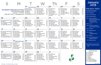 Activity Calendar of Brookdale Willowbrook Place, Assisted Living, Nursing Home, Independent Living, CCRC, Houston, TX 7