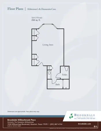 Floorplan of Brookdale Willowbrook Place, Assisted Living, Nursing Home, Independent Living, CCRC, Houston, TX 4