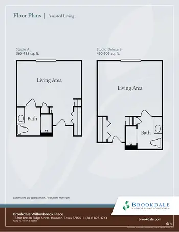 Floorplan of Brookdale Willowbrook Place, Assisted Living, Nursing Home, Independent Living, CCRC, Houston, TX 7