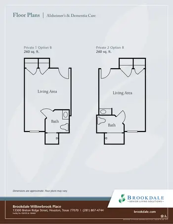 Floorplan of Brookdale Willowbrook Place, Assisted Living, Nursing Home, Independent Living, CCRC, Houston, TX 9