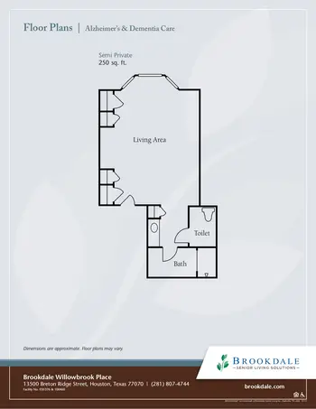Floorplan of Brookdale Willowbrook Place, Assisted Living, Nursing Home, Independent Living, CCRC, Houston, TX 10