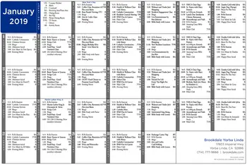 Activity Calendar of Brookdale Yorba Linda, Assisted Living, Nursing Home, Independent Living, CCRC, Yorba Linda, CA 3