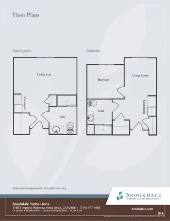 Floorplan of Brookdale Yorba Linda, Assisted Living, Nursing Home, Independent Living, CCRC, Yorba Linda, CA 1
