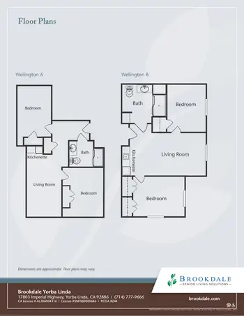 Floorplan of Brookdale Yorba Linda, Assisted Living, Nursing Home, Independent Living, CCRC, Yorba Linda, CA 2