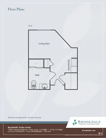 Floorplan of Brookdale Yorba Linda, Assisted Living, Nursing Home, Independent Living, CCRC, Yorba Linda, CA 3