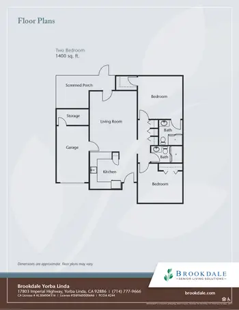 Floorplan of Brookdale Yorba Linda, Assisted Living, Nursing Home, Independent Living, CCRC, Yorba Linda, CA 4