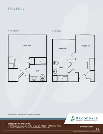 Floorplan of Brookdale Yorba Linda, Assisted Living, Nursing Home, Independent Living, CCRC, Yorba Linda, CA 5
