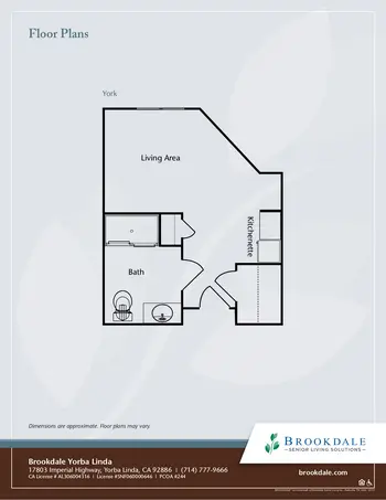 Floorplan of Brookdale Yorba Linda, Assisted Living, Nursing Home, Independent Living, CCRC, Yorba Linda, CA 7