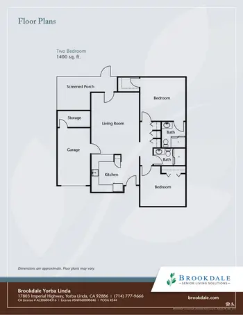 Floorplan of Brookdale Yorba Linda, Assisted Living, Nursing Home, Independent Living, CCRC, Yorba Linda, CA 8