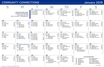 Activity Calendar of Hillside, Assisted Living, Nursing Home, Independent Living, CCRC, Mcminnville, OR 1