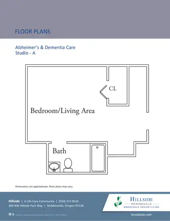 Floorplan of Hillside, Assisted Living, Nursing Home, Independent Living, CCRC, Mcminnville, OR 5