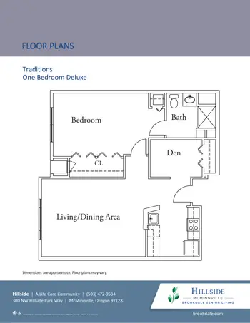 Floorplan of Hillside, Assisted Living, Nursing Home, Independent Living, CCRC, Mcminnville, OR 8