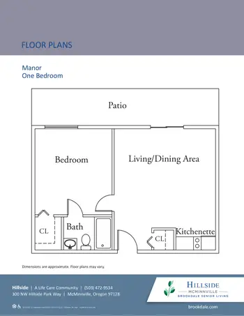 Floorplan of Hillside, Assisted Living, Nursing Home, Independent Living, CCRC, Mcminnville, OR 11