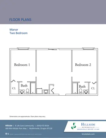 Floorplan of Hillside, Assisted Living, Nursing Home, Independent Living, CCRC, Mcminnville, OR 13
