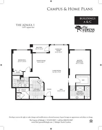 Floorplan of The Cypress of Raleigh, Assisted Living, Nursing Home, Independent Living, CCRC, Raleigh, NC 3