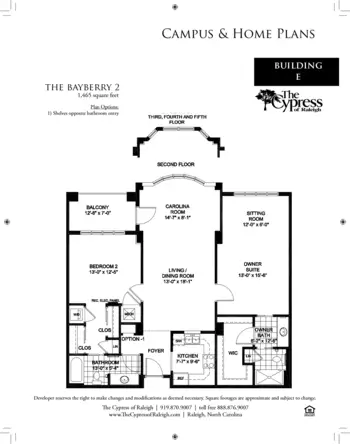 Floorplan of The Cypress of Raleigh, Assisted Living, Nursing Home, Independent Living, CCRC, Raleigh, NC 4