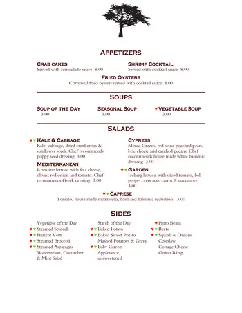 Dining menu of The Cypress of Raleigh, Assisted Living, Nursing Home, Independent Living, CCRC, Raleigh, NC 2