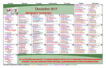 Activity Calendar of Concordia Life Care Community, Assisted Living, Nursing Home, Independent Living, CCRC, Oklahoma City, OK 7