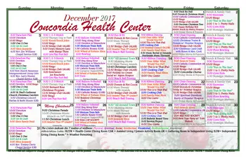 Activity Calendar of Concordia Life Care Community, Assisted Living, Nursing Home, Independent Living, CCRC, Oklahoma City, OK 8