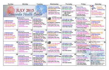 Activity Calendar of Concordia Life Care Community, Assisted Living, Nursing Home, Independent Living, CCRC, Oklahoma City, OK 16