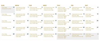 Activity Calendar of Park Central, Assisted Living, Nursing Home, Independent Living, CCRC, Amarillo, TX 1