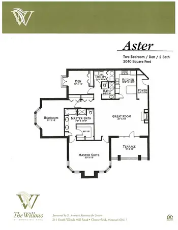 Floorplan of The Willows at Brooking Park, Assisted Living, Nursing Home, Independent Living, CCRC, Chesterfield, MO 1